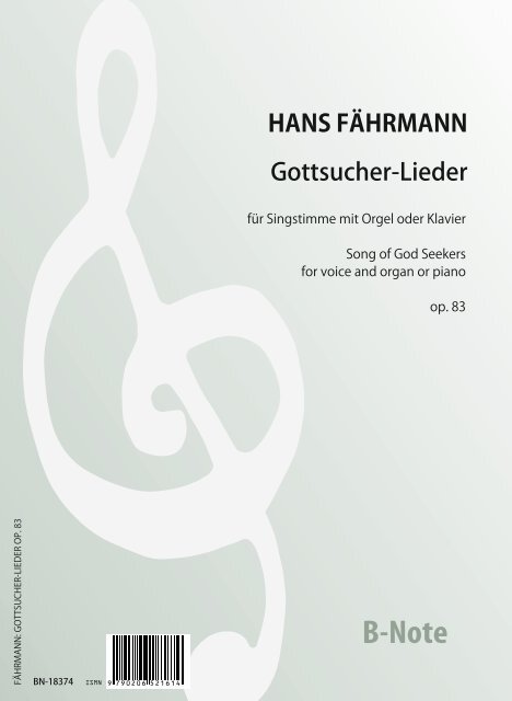 6 Gottsucher-Lieder op.83   für Singstimme und Orgel oder Klavier   