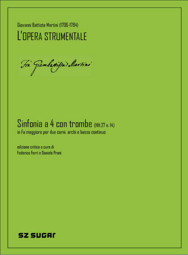 Sinfonia A Quattro Con Quattro Trombe Hh.27 N. 14  2 Horns, Strings and Basso Continuo  Score
