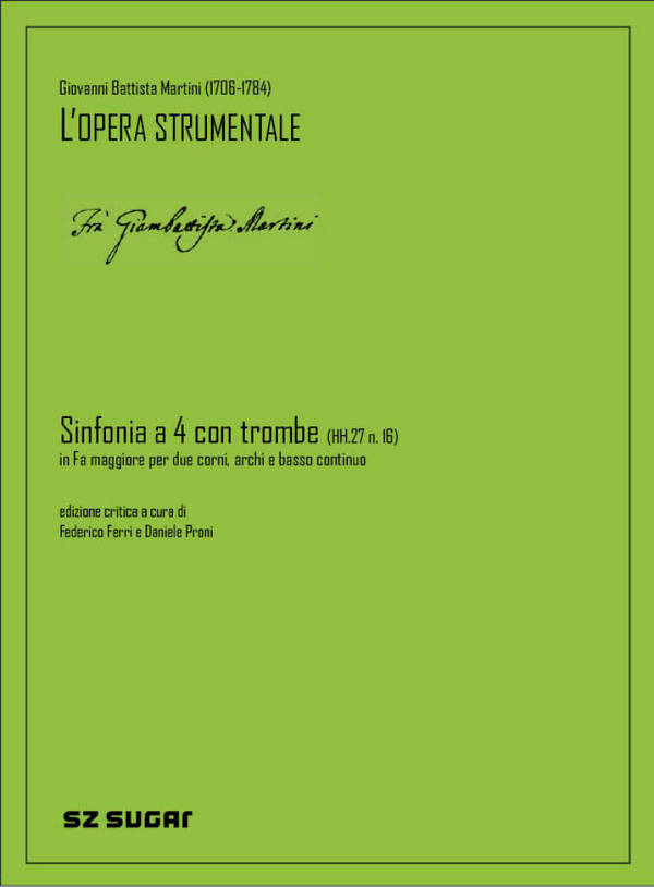 Sinfonia A Quattro Con Quattro Trombe Hh.27 N. 16  2 Horns, Strings and Basso Continuo  Score