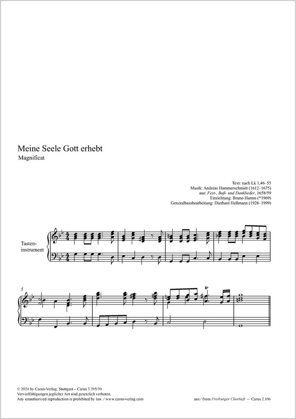 Meine Seele Gott erhebt&nbsp;&nbsp;2stg Chor, Tast&nbsp;&nbsp;Partitur