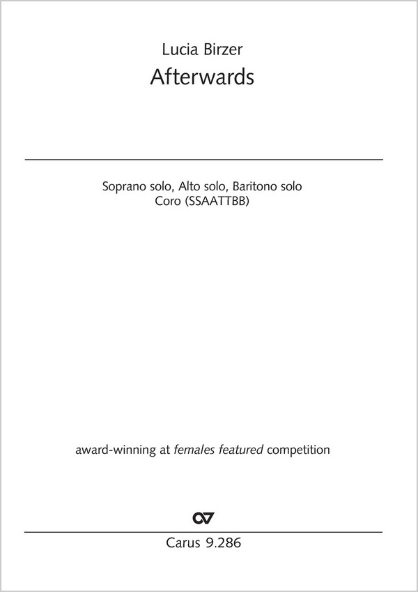 Afterwards&nbsp;&nbsp;Soli SABar, Coro SSAATTBB&nbsp;&nbsp;Partitur