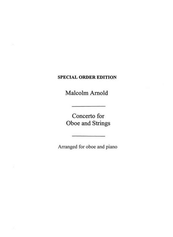 Concerto For Oboe and Strings Op.39  Oboe und Klavier  Buch