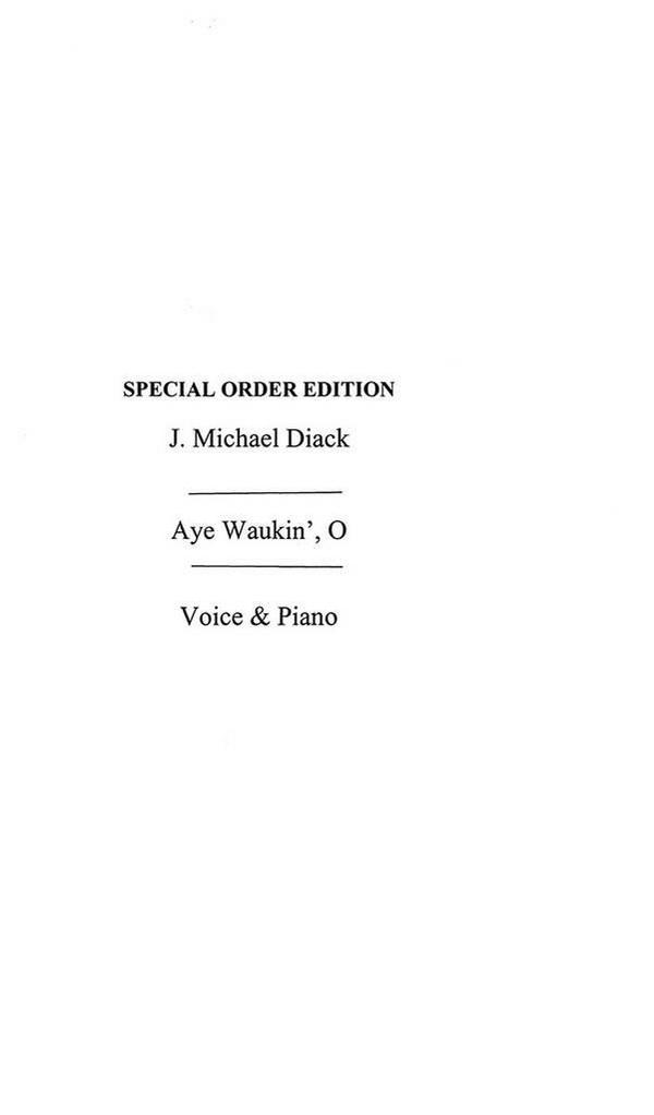 Aye Waukin', O  Vocal and Piano  Buch