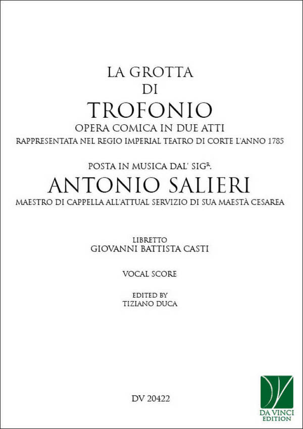 La grotta di Trofonio, opera comica in 2 acts&nbsp;&nbsp;Opera&nbsp;&nbsp;Buch