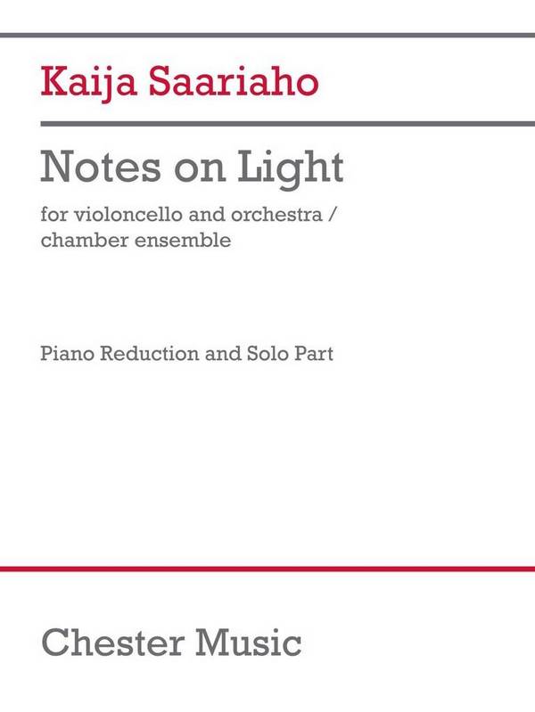 Notes on Light (Piano Reduction)&nbsp;&nbsp;Cello and Piano&nbsp;&nbsp;Book & Part[s]