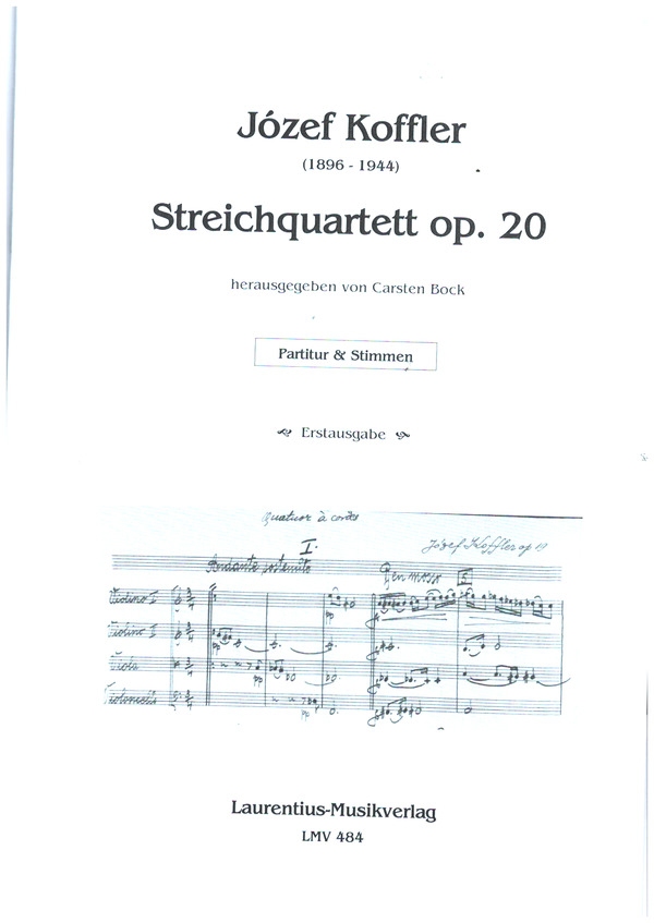 Streichquartett op. 20  für Streichquartett  Partitur und Stimmen