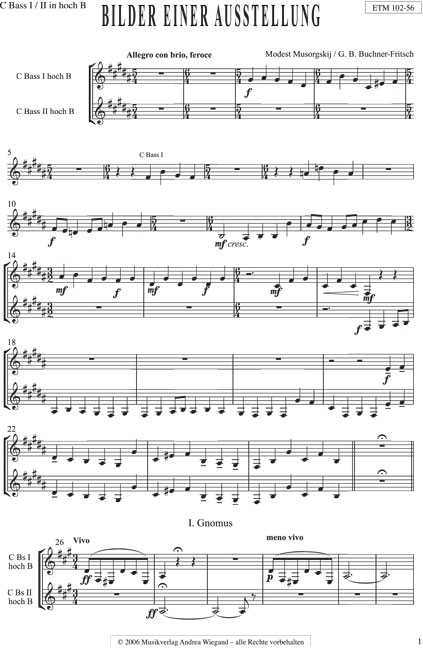 Bilder einer Ausstellung  Orchester  Sonderstimme C Bass I / II in hoch B