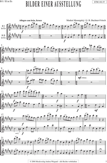 Bilder einer Ausstellung  Orchester  Sonderstimme B I/II in Es