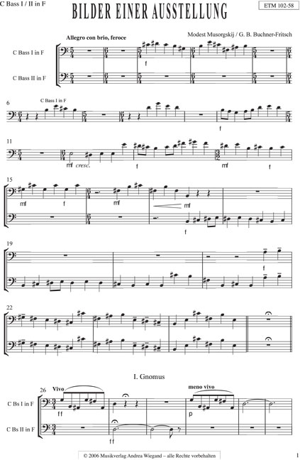 Bilder einer Ausstellung  Orchester  Sonderstimme C Bass I/II in F