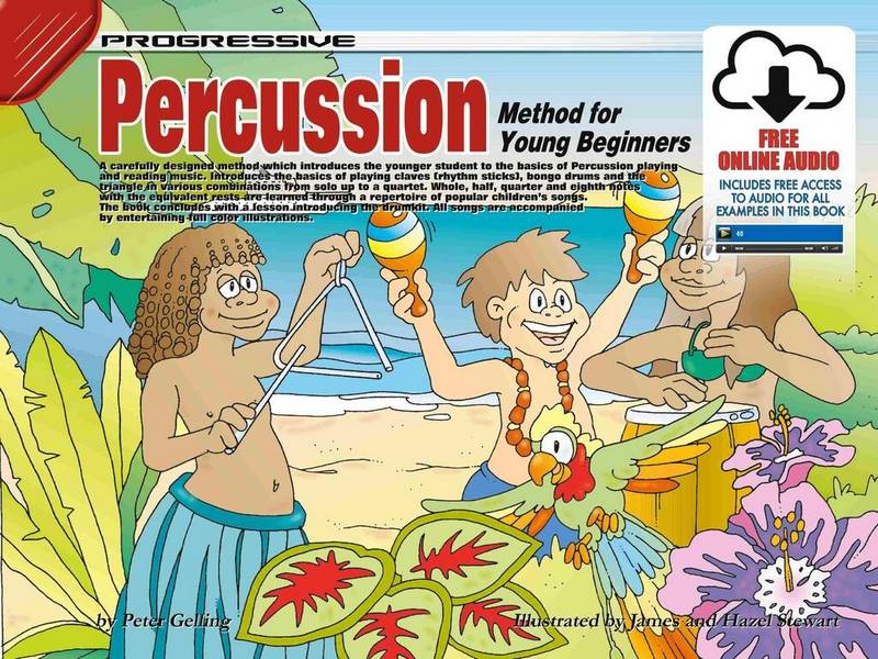 Progressive Percussion Method for Young Beginners&nbsp;&nbsp;Drums&nbsp;&nbsp;Book & Audio-Online