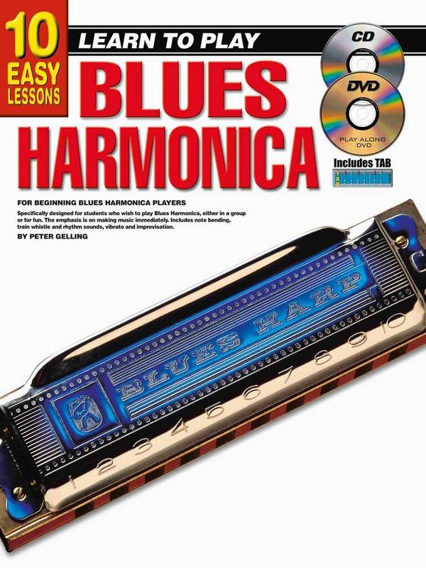 10 Easy Lessons - Learn To Play Blues Harmonica&nbsp;&nbsp;Harmonica&nbsp;&nbsp;Book & Media-Online