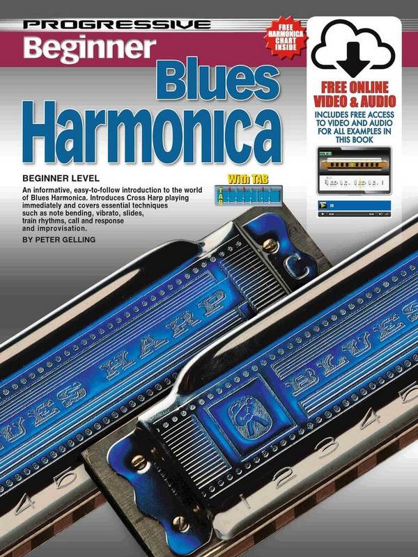 Progressive Beginner Blues Harmonica&nbsp;&nbsp;Harmonica&nbsp;&nbsp;Book & Media-Online