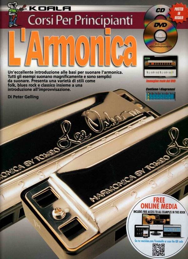 10 Facili Lezioni: Imparate a Suonare l?Armonica&nbsp;&nbsp;Harmonica&nbsp;&nbsp;Book & Media-Online