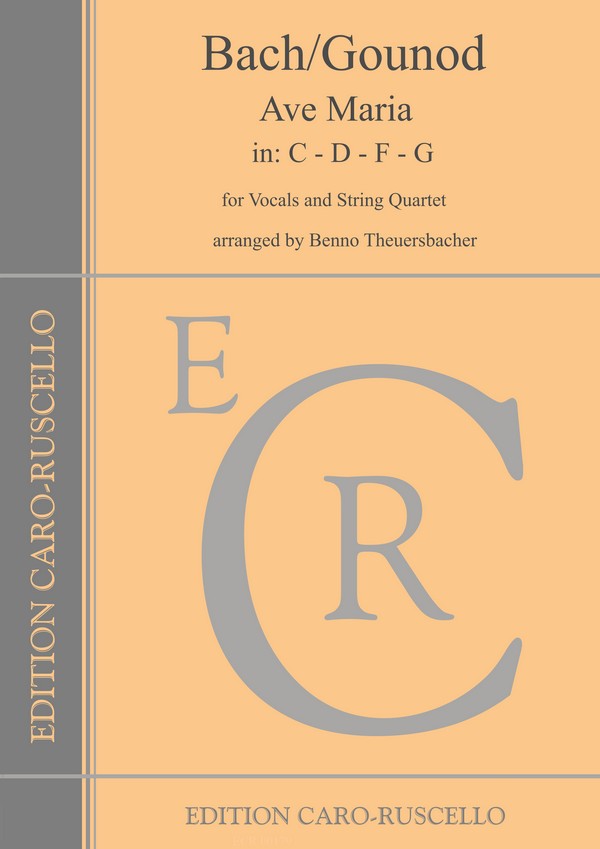 Ave Maria in C - D - F - G&nbsp;&nbsp;for vocals and string quartet&nbsp;&nbsp;parts