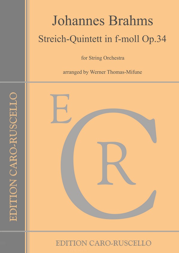 Streichquintett f-moll op.34 &nbsp;&nbsp;for string orchestra&nbsp;&nbsp;score