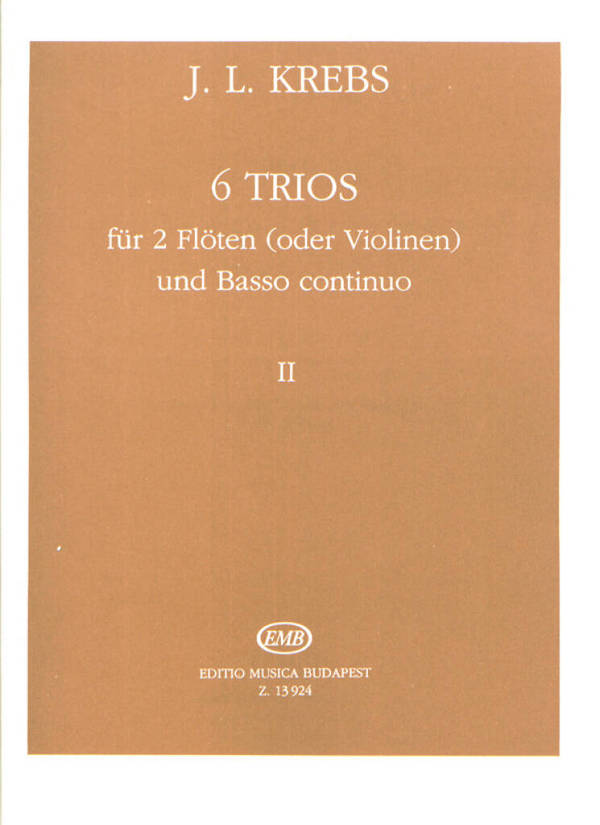 6 Trios Fur 2 Floten Und Basso Continuo 2  Flute Duet and Piano  Buch