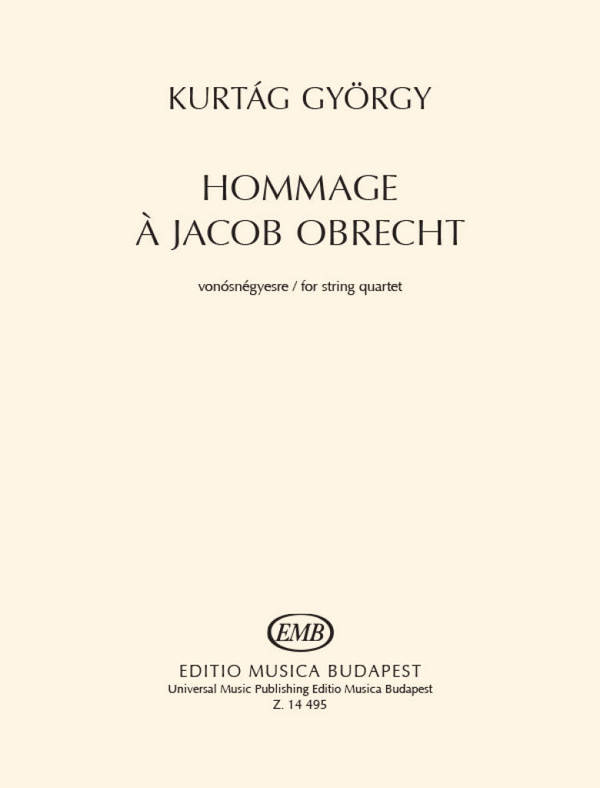 Hommage a Jacob Obrecht  Streichquartett  Buch
