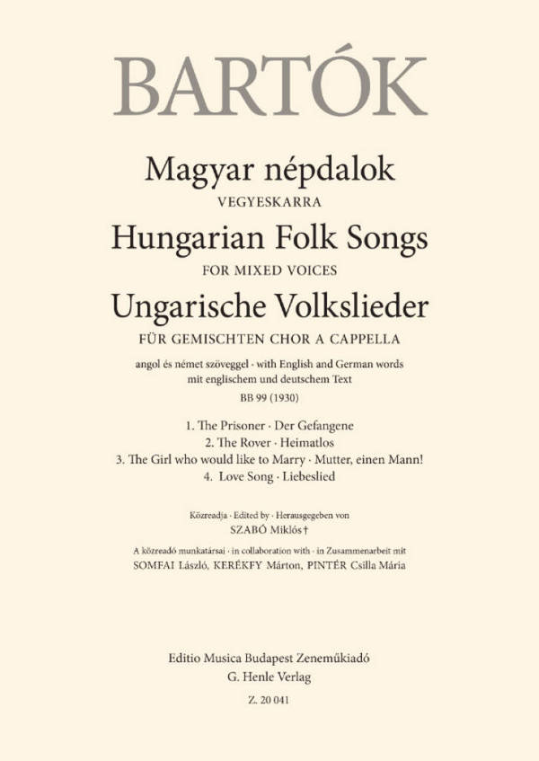 Hungarian Folk Songs&nbsp;&nbsp;Double Choir&nbsp;&nbsp;Klavierauszug