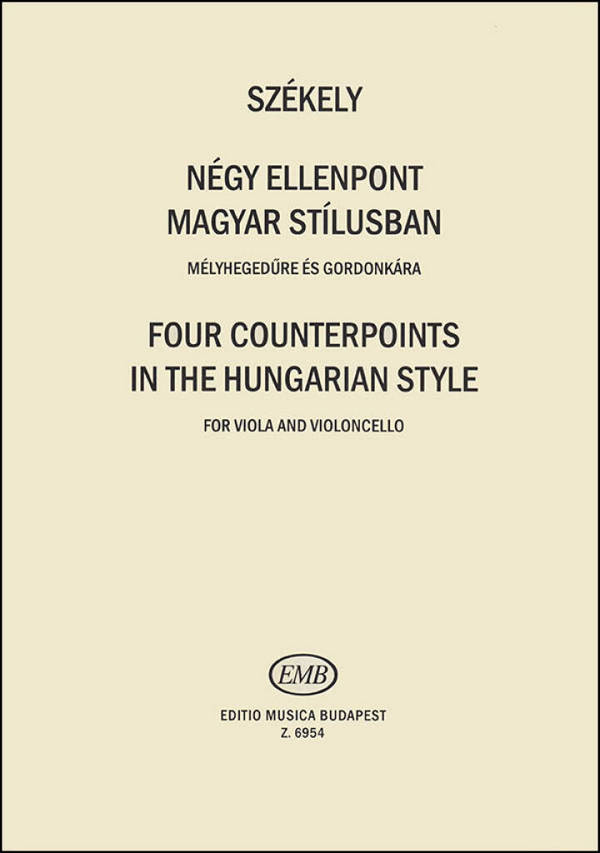 4 Counterpoints Im Ungarischen&nbsp;&nbsp;String Duet&nbsp;&nbsp;Buch