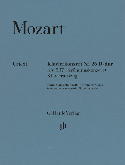 Klavierkonzert D-Dur  Nr. 26 KV 537&nbsp;&nbsp;für Klavier und Orchester&nbsp;&nbsp;Klavierauszug