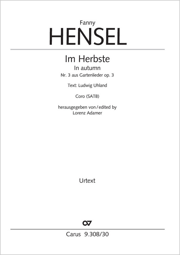 Im Herbste  Coro SATB  Partitur