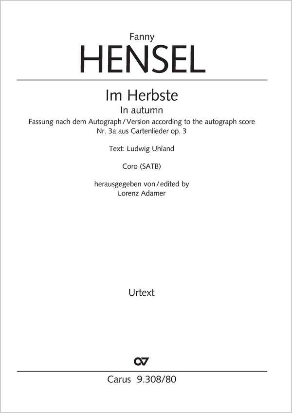 Im Herbste  Coro SATB  Partitur