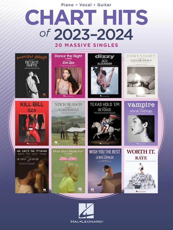 Chart Hits of 2023-2024 &nbsp;&nbsp;for piano, vocal, guitar&nbsp;&nbsp;Songbook