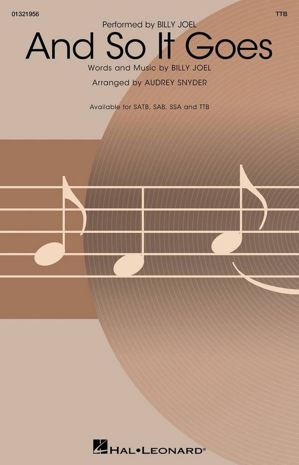 And So It Goes&nbsp;&nbsp;TTB&nbsp;&nbsp;Choral Score