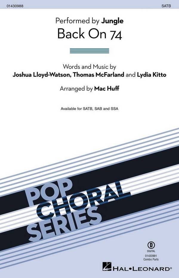 Back On 74&nbsp;&nbsp;SATB&nbsp;&nbsp;Choral Score