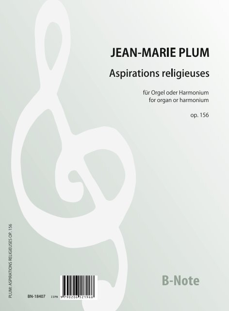 Plum, Aspirations religieuses  op.156&nbsp;&nbsp;für Orgel&nbsp;&nbsp; 