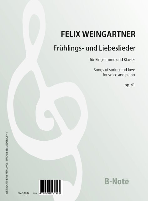 Frühlings- und Liebeslieder op.41&nbsp;&nbsp;für Singstimme und Klavier&nbsp;&nbsp; 