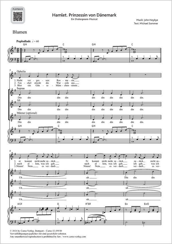 Blumen&nbsp;&nbsp;&nbsp;&nbsp;Partitur