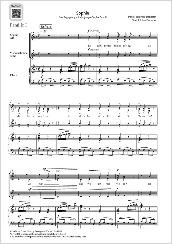 Familie I & Familie II&nbsp;&nbsp;&nbsp;&nbsp;Partitur