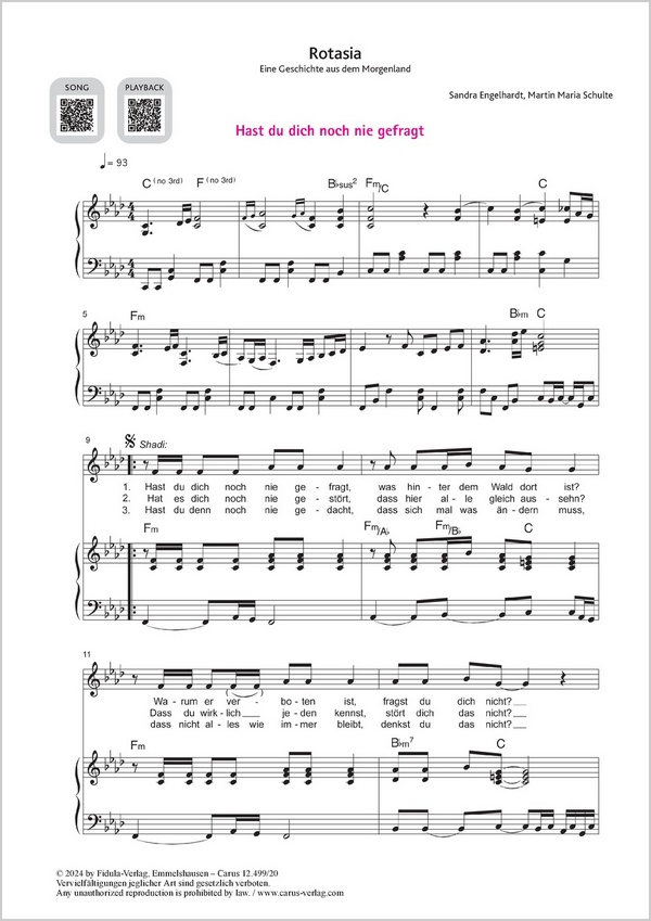 Hast du dich noch nie gefragt    Partitur