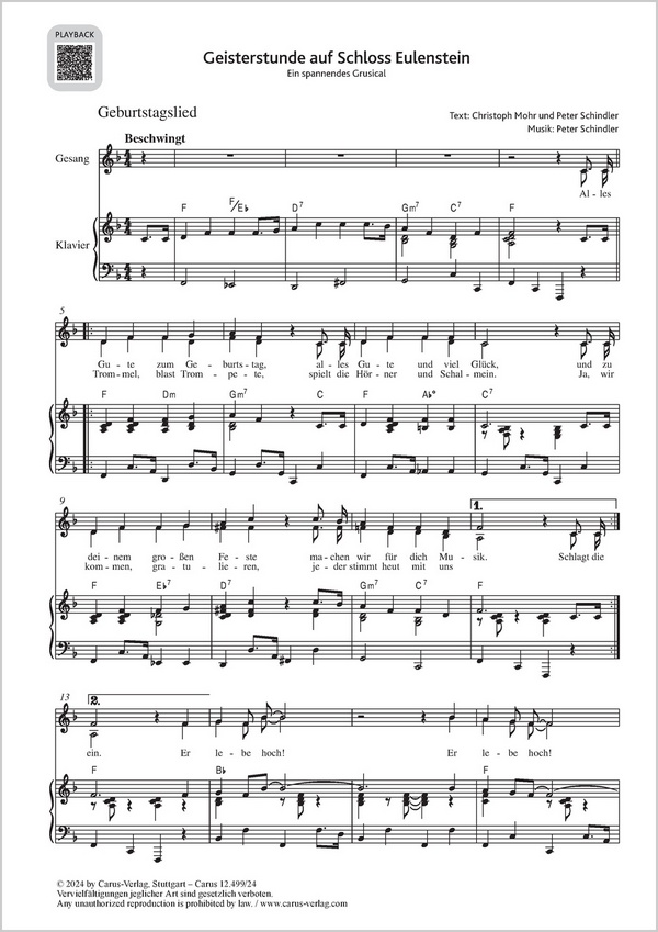 Geburtstagslied&nbsp;&nbsp;&nbsp;&nbsp;Partitur