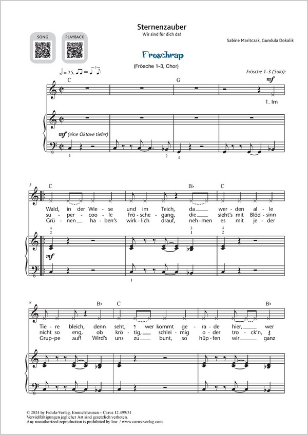 Froschrap&nbsp;&nbsp;&nbsp;&nbsp;Partitur
