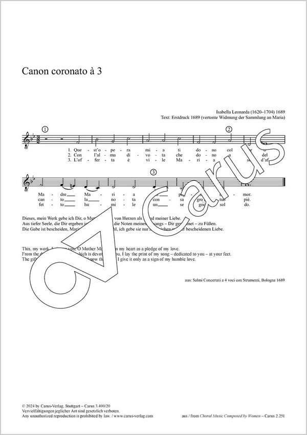 Canon coronato à 3  Kanon  Partitur