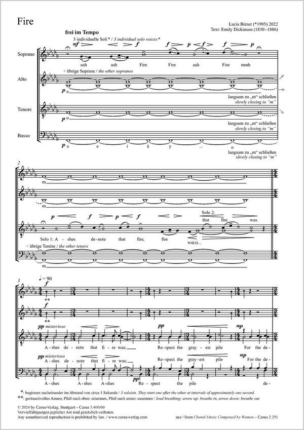 Fire&nbsp;&nbsp;Coro SSAATTBB&nbsp;&nbsp;Partitur