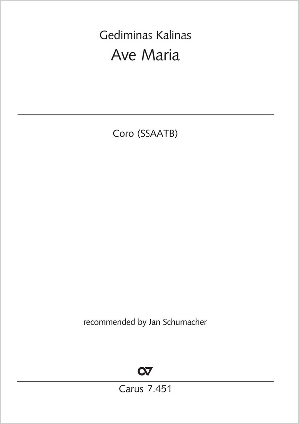 Ave Maria&nbsp;&nbsp;Coro SSAATB&nbsp;&nbsp;Partitur