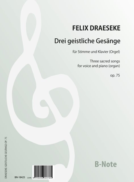 Drei geistliche Gesänge für Stimme und Klavier (Orgel) op.75  Singstimme,Klavier  Spielnoten