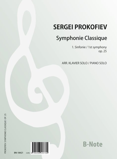 Sinfonie Nr.1 Symphonie classique op.25  für Klavier solo   