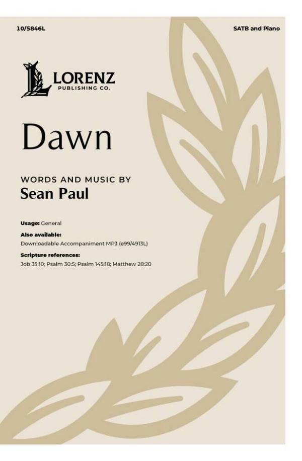 Dawn&nbsp;&nbsp;Gemischter Chor mit Klavier/Orgel&nbsp;&nbsp;Chorpartitur