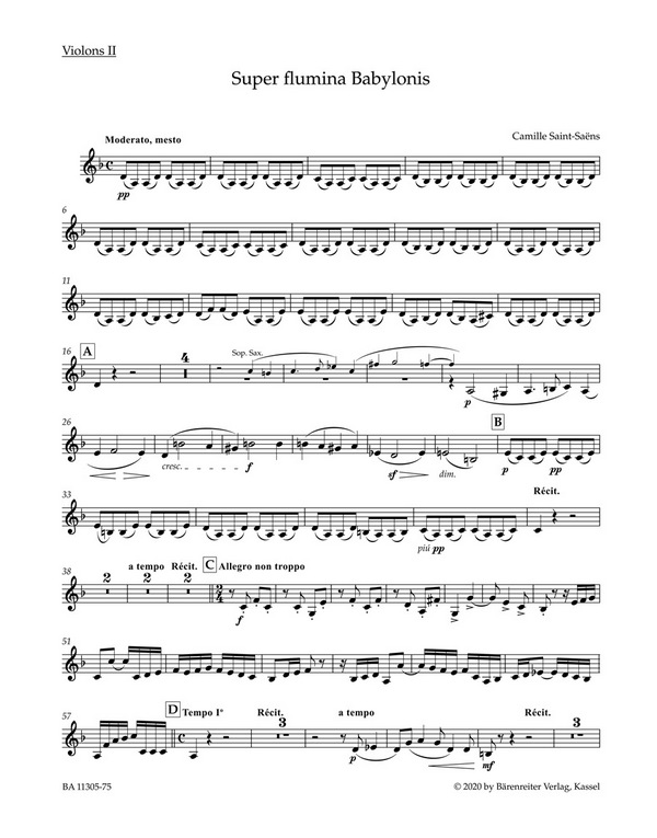 Super flumina Babylonis&nbsp;&nbsp;&nbsp;&nbsp;Stimme, Urtextausgabe: 2. Violine