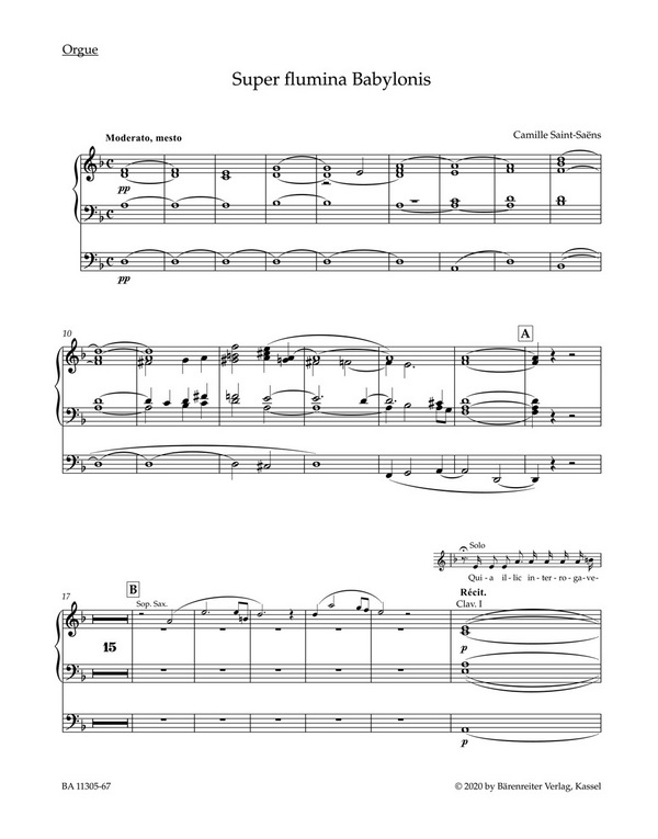Super flumina Babylonis&nbsp;&nbsp;&nbsp;&nbsp;Stimme, Urtextausgabe: Orgel