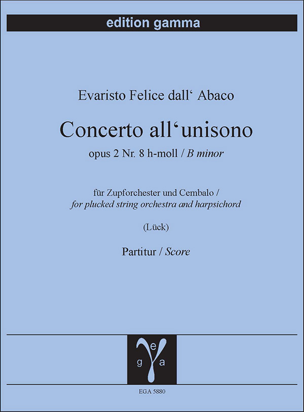 Concerto all'unisono h-moll op. 2 Nr. 8   für Zupforchester und Cembalo  Partitur 