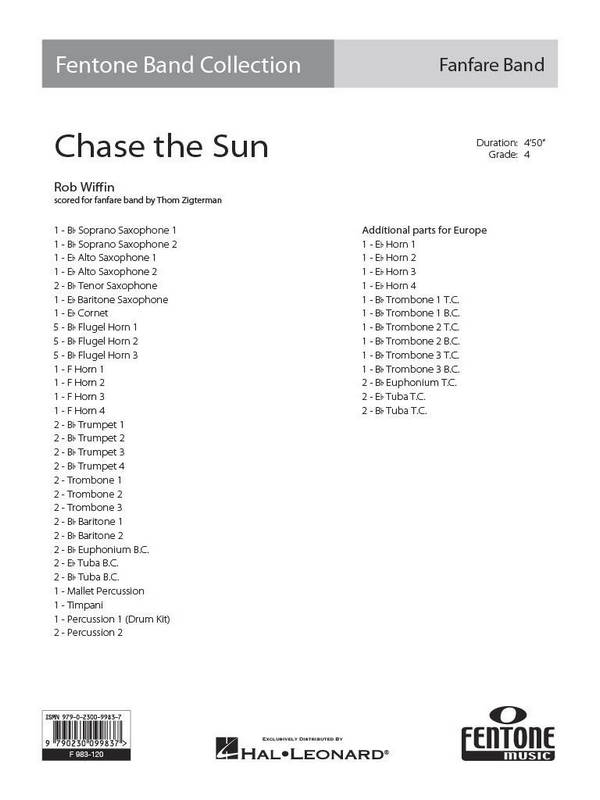 Chase the Sun  Fanfare  Partitur