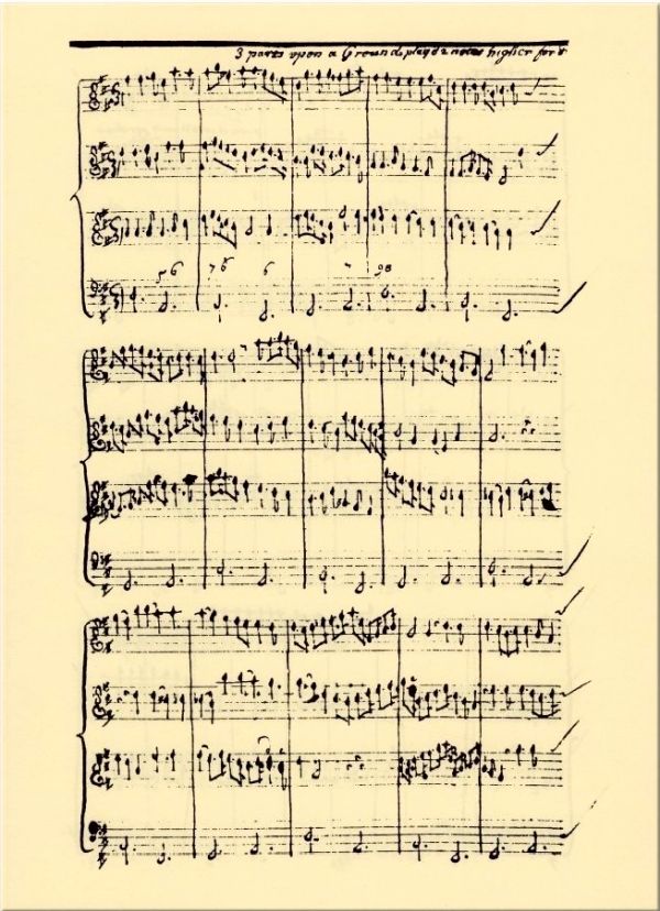 Fantazia 3 Parts upon a Ground&nbsp;&nbsp;für 4 Blockflöten (AAAB)&nbsp;&nbsp;Faksimile