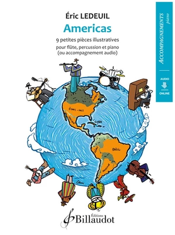 Americas (+Online-Audio)&nbsp;&nbsp;pour flute, percussion et piano (ou accompagnement audio)&nbsp;&nbsp;accompagnements piano