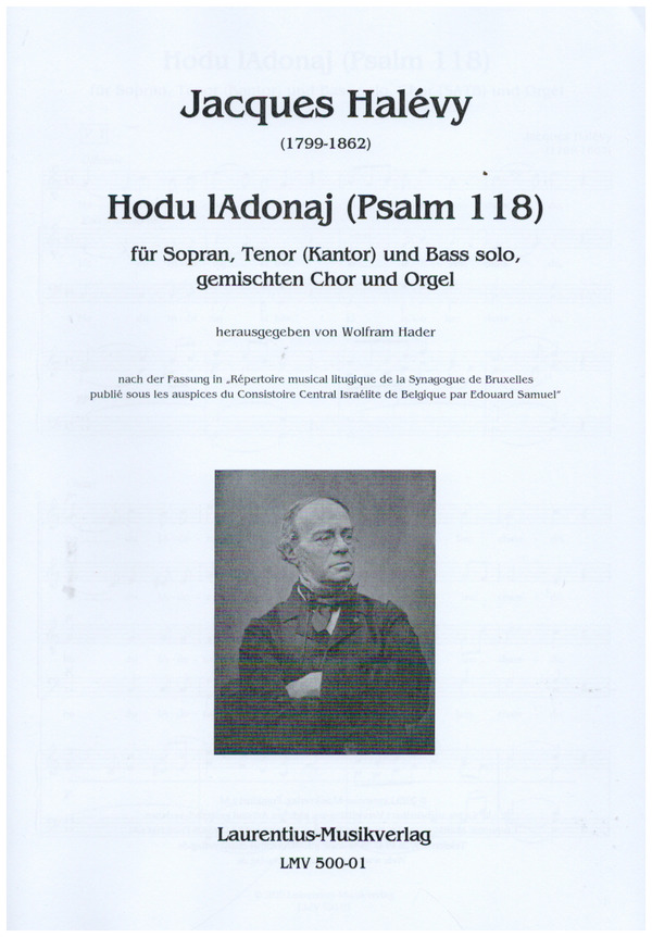 Hodu lAdonaj (Psalm 118)  für Sopran, Tenor (Kantor), Bass solo, gem Chor und Orgel  Chorpartitur