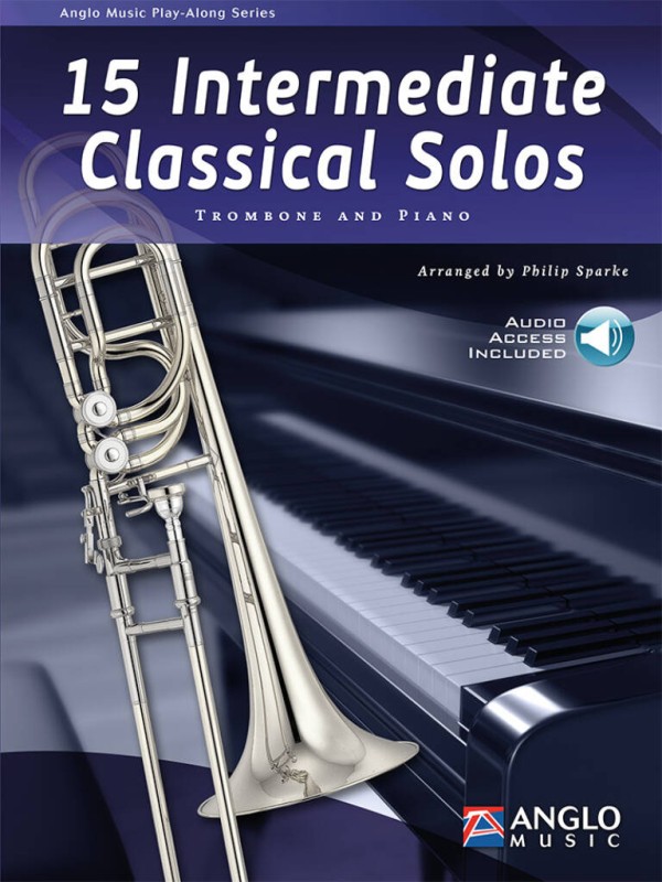 15 intermediate classical solos (+Online Audio)  for trombone and piano  